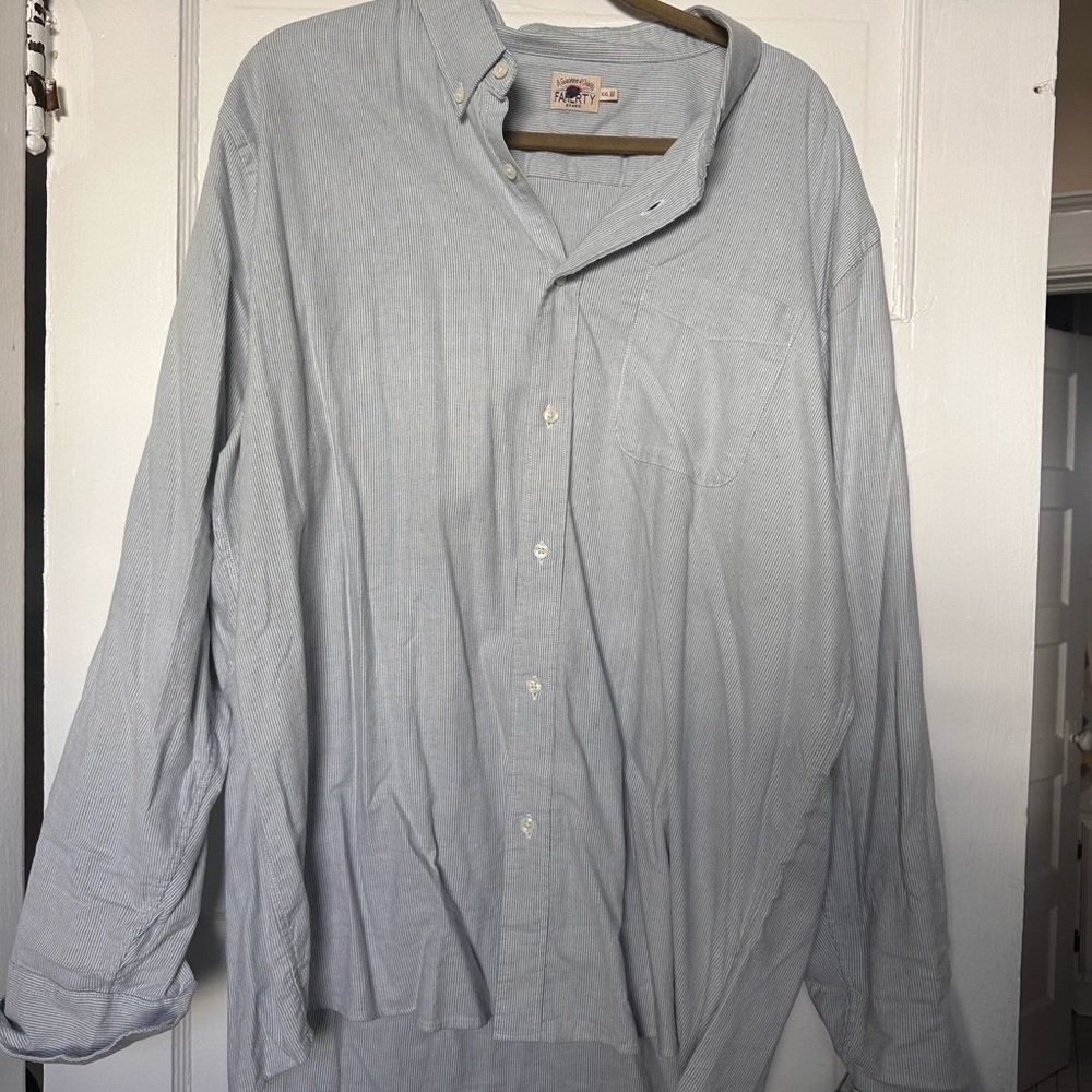 Faherty Light Blue Casual Button-Down Shirt